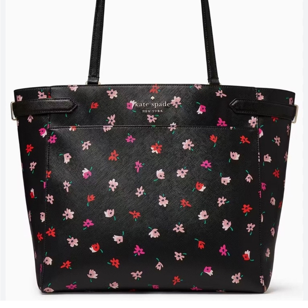 Kate Spade Black Floral Tote Bag